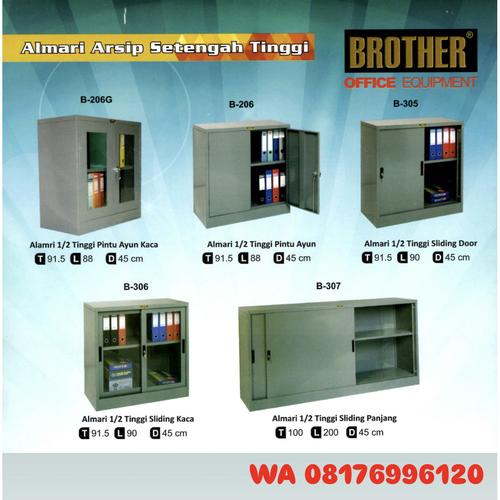 Almari Arsip Setengah Tinggi Brother B-206G PINTU AYUN KACA B-206 PINTU AYUN B-305 SLIDING DOOR B-306 SLIDING KACA B-307 SLIDING PANJANG