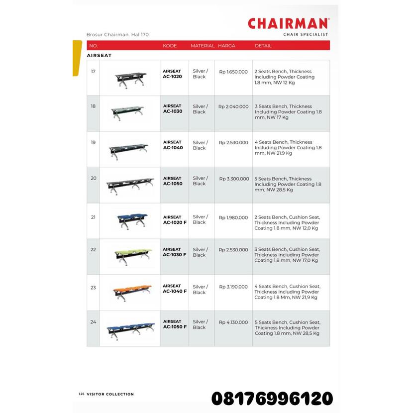 Kursi Kantor Chairman AIRSEAT AC 1020 1030 1040 1050 1020 F 1030 F 1040 F 1050 F