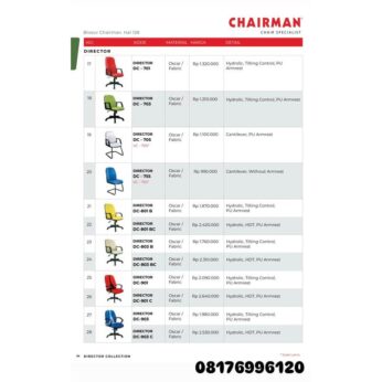 Kursi Kantor Chairman DIRECTOR DC 701 703 705 755 801 B 801 BC 803 B 803 BC 901 901 C 903 903 C