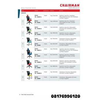 Kursi Kantor Chairman ENVIO TS 01401 A 01401 01403 A 01403 01405 A 01405 01501 A 01501 01503 A 01503 01505 A 01505