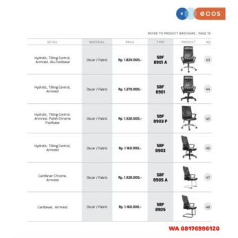 Kursi Kantor Chairman Ecos SBF 8901 A SBF 8901 SBF 8903 Р SBF 8903 SBF  8905 A SBF 8905