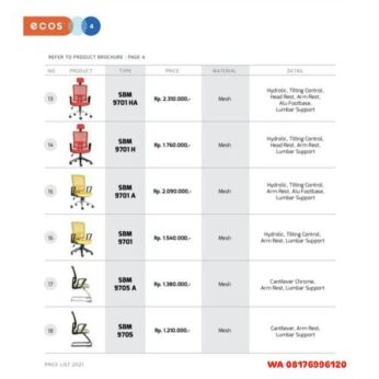 Kursi Kantor Chairman Ecos SBM 9701 HA SBM 9701 H SBM 9701 A SBM 9701 SBM 9705 A SBM 9705