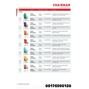 Kursi Kantor Chairman JEWEL MC 3401 A 3401 3403 A 3403 3405 A 3405 3455 A 3455 3501 A 3501 3503 A 3503 3505 A 3505