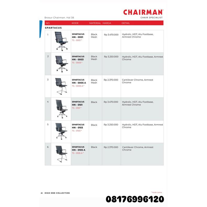 Kursi Kantor Chairman SPARTACUS HN 0001 0003 0005 A 0101 0103 0105 A