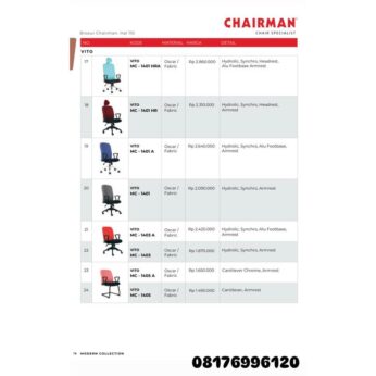 Kursi Kantor Chairman VITO MC 1401 HRA 1401 HR 1401 A 1401 1403 A 1403 1405 A 1405