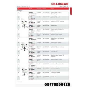 Kursi Kantor Chairman WINTER PC 9910 ALC 9910 LC 9910 AC 9910 C 9910 A 9910 9930 ALC 9930 LC 9930 AC 9930 C 9930 A 9930 9950 AL 9950 A 9950