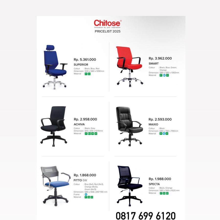 Kursi Kantor Chitose SUPERIOR SMART ACHIVA MAXIO FITTO-SW SPECTA