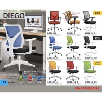 Kursi Kantor Donati DIEGO 1 AL C C- W LW- W C- G LG- G V1- C V1- C W V1- C G