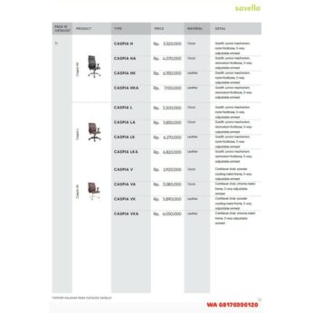 Kursi Kantor Savello CASPIA H HA HK HKA L LA LK LKA V VA VK VKA