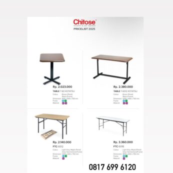 Meja Kantor Chitose TABLE T-60 KOTATSU TABLE T-6012 KOTATSU FTC-6012 FTC-6018