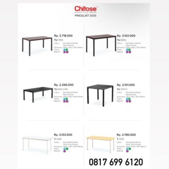 Meja Kantor Chitose TU-7014 TU-6012 TU-6012 LOW TU-7575 P T-7014 T-7012